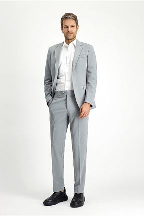 کت و شلوار طوسی مردانه یقه کتی Kiğılı - کد 883959800