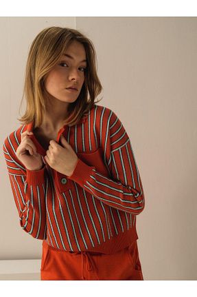 پلیور نارنجی زنانه رگولار Xint - کد 670388780