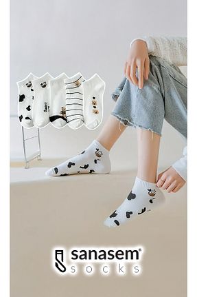 جوراب رنگی زنانه پنبه ای SANASEM - کد 893436098
