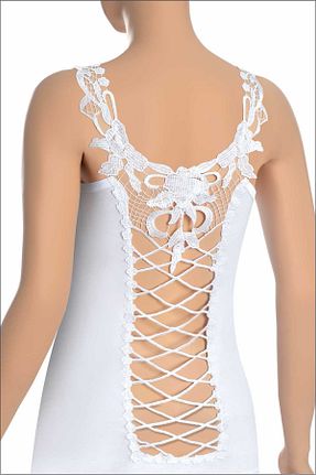 رکابی سفید زنانه یقه مربعی NİSYVE - کد 851623859