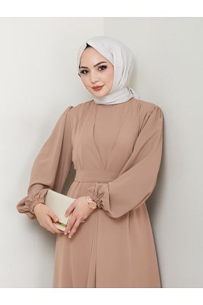 کلاه و ابایا بژ زنانه پنبه پلی استر MY QILAM - کد 930304319