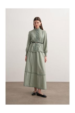 ست بالاتنه و پائین تنه حجاب سبز زنانه رگولار FUSHYA - کد 930455602