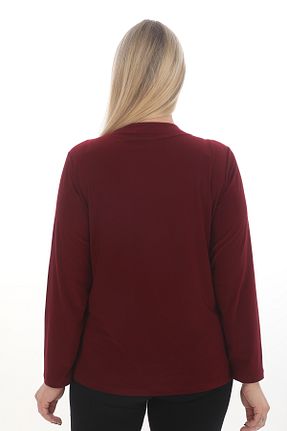 بلوز سایز بزرگ زرشکی زنانه سایز بزرگ TRENDSE - کد 826038507