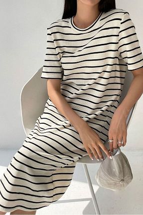 لباس سفید زنانه بافتنی Trendseninle - کد 823967842