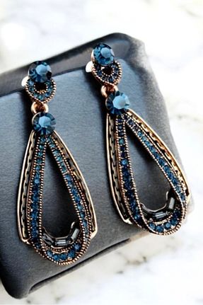 گوشواره جواهر آبی زیرکن Tasarım - کد 897492569