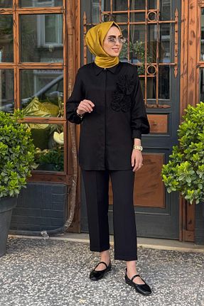 تونیک حجاب مشکی زنانه پنبه ای Scl - کد 930542661
