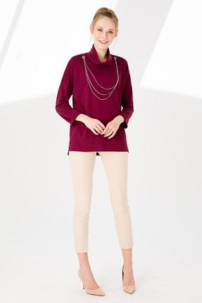 بلوز بنفش زنانه ساده Desen Triko - کد 111377164