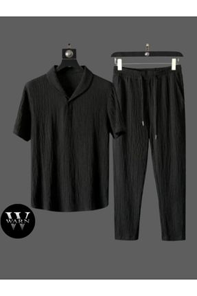 ست بالاتنه و پائین تنه مشکی زنانه بافتنی warn - کد 930538625