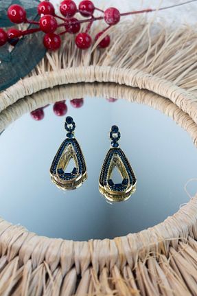 گوشواره جواهر آبی زیرکن Tasarım - کد 897492569