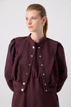 لباس حجاب زرشکی زنانه نیمه فیت Touche Prive - کد 930529115