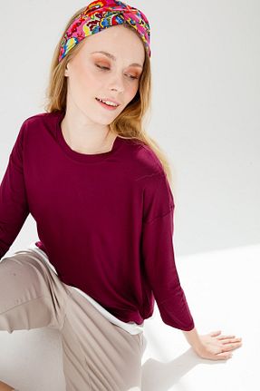 تونیک بنفش زنانه بافت Desen Triko - کد 310685528