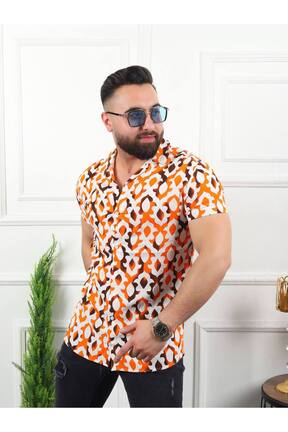 پیراهن نارنجی مردانه رگولار MFZ Giyim - کد 930551595