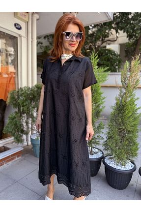 لباس سایز بزرگ مشکی زنانه %100 پنبه ارگانیک DenizEge - کد 930553302