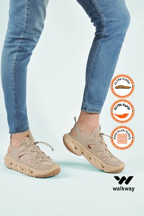 کفش اسنیکر بژ مردانه بدون بند WALKWAY - کد 924550089