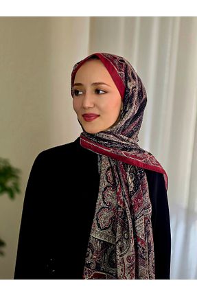 شال زرشکی زنانه پنبه ای vertu scarfs - کد 921794445