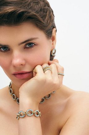 گوشواره جواهر طلائی سنگ طبیعی Mon Reve - کد 930549642
