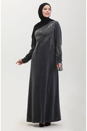 لباس مجلسی حجاب طوسی زنانه یقه دوچرخه sefamerve - کد 846127565