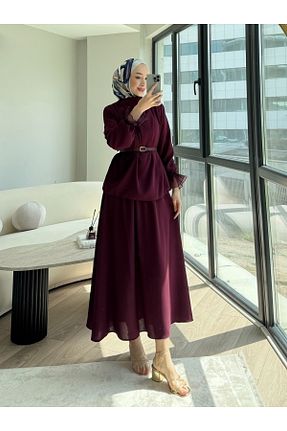 ست بالاتنه و پائین تنه حجاب زرشکی زنانه جاگر altay boncuk - کد 930551219