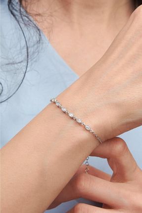 دستبند نقره سفید زنانه 925 عیار Tmt Silver - کد 666209832