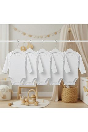 بادی و سرهمی نوزادی سفید بچه گانه پنبه ای gültekin bebe - کد 930556433