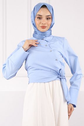 پیراهن حجاب آبی زنانه رگولار İmajButik - کد 930554528