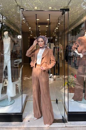 شلوار قهوه ای زنانه بافتنی KASHA - کد 925083266
