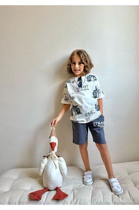 ست بالاتنه و پائین تنه رنگی بچه گانه بافتنی İnci Tanem - کد 930560021