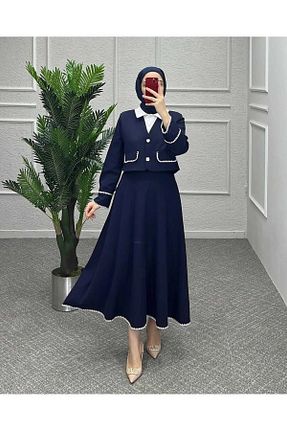 ست بالاتنه و پائین تنه حجاب سرمه ای زنانه Blazer butikhira - کد 829341476