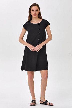 لباس مشکی زنانه بافتنی İkiler - کد 930575241