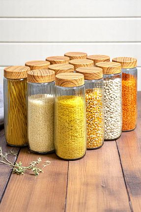 ظرف نگهداری سفید شیشه Roslina - کد 930577572