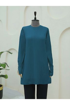 تونیک حجاب آبی بافتنی HİJABAYA - کد 930736400