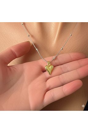 گردنبند استیل ( فولاد ) زرد زنانه استیل ضد زنگ Esra Butik Hane - کد 930606957