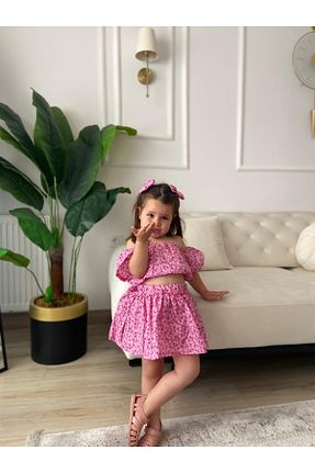 ست بالاتنه و پائین تنه صورتی بچه گانه رگولار Tinypeople - کد 931126620