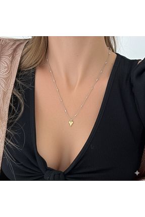 گردنبند استیل ( فولاد ) زرد زنانه استیل ضد زنگ Esra Butik Hane - کد 930606957