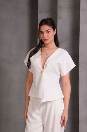 لباس سفید زنانه بافتنی MODA PARLA VALENTİ - کد 930741958