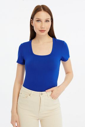 بلوز آبی زنانه ساده LAENT - کد 930630913