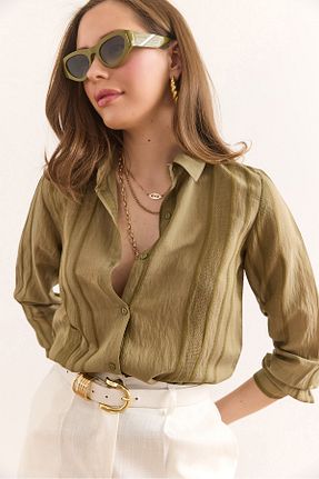 پیراهن خاکی زنانه رگولار Olalook - کد 930642655