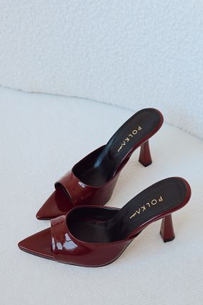 کفش پاشنه بلند کلاسیک زرشکی زنانه چرم مصنوعی POLKA STORE - کد 930653686