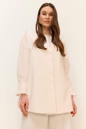 تونیک سفید زنانه رگولار Defacto - کد 930680909
