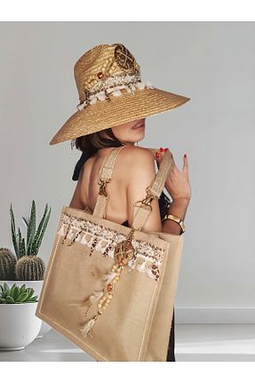 کلاه بژ زنانه حصیر Senbeno Design - کد 930682966