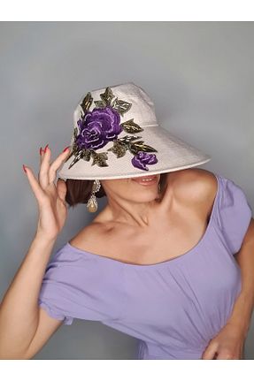 کلاه بنفش زنانه حصیر Senbeno Design - کد 930682924
