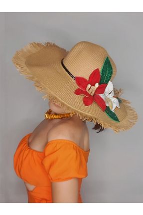 کلاه قرمز زنانه حصیر Senbeno Design - کد 930683206