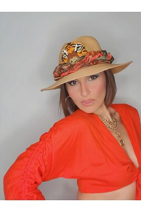 کلاه قهوه ای زنانه حصیر Senbeno Design - کد 930683065