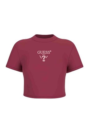 تیشرت قرمز زنانه یقه دوچرخه Guess - کد 930711630