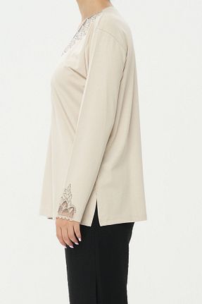 بلوز بژ زنانه ساده BURSPA - کد 312447939
