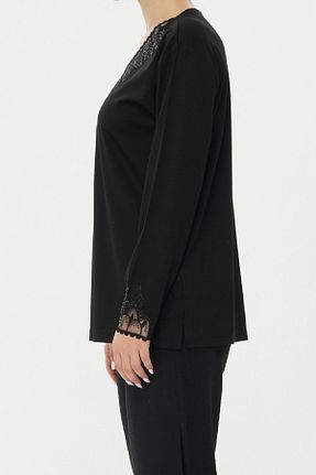 بلوز مشکی زنانه ساده BURSPA - کد 312448230