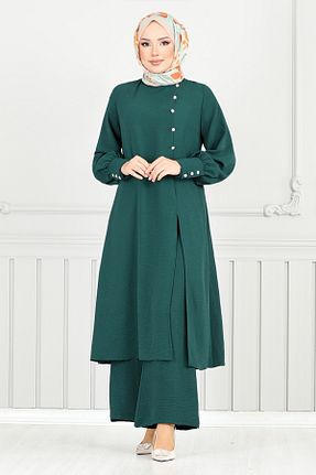 ست بالاتنه و پائین تنه سبز زنانه بافتنی ModaMerve - کد 930861221