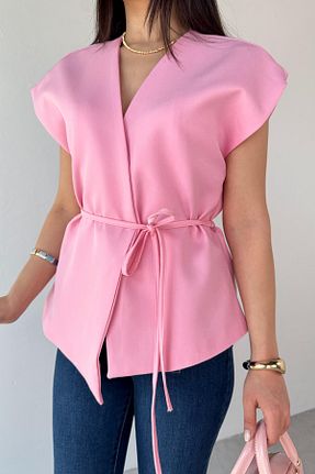 جلیقه صورتی زنانه Gizli Cappmoda - کد 930734240