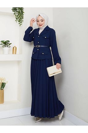 ست بالاتنه و پائین تنه حجاب سرمه ای زنانه گشاد EFSUN MODA - کد 926719433