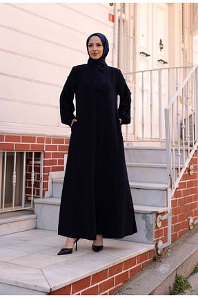 کلاه و ابایا سرمه ای زنانه پلی استر KADEEM - کد 867561555